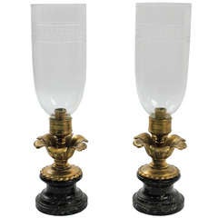 Antique A Pair Of English Regency Style Storm Lamps