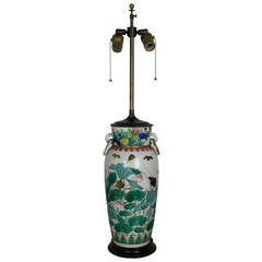 Fine Japanese Porcelain Vase Lamp