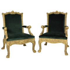 Pair of Armchairs in the Manner of Thomas Chippendale