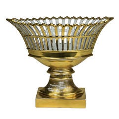 Large French Ground Gold Porcelain Tazza