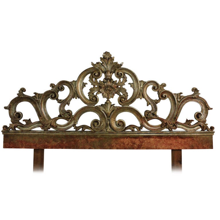 Italian King Size Carved And Silver Leaf Headboard At 1stdibs Italian King Size Carved And Silver Leaf Headboard For
