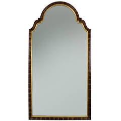 Oyster Walnut and Water Gilded Queen Anne Style Mirror