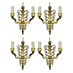 A Set Of Four 50's French Wall Lights
