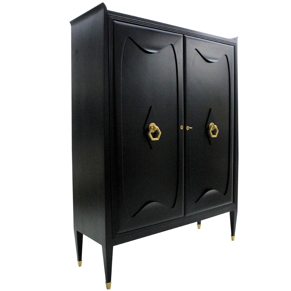 A Stylish 50's Italian Bar In Ebonised Rosewood at 1stDibs