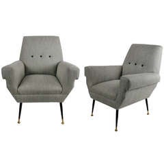 A Pair Of Stylish 60's Italian Armchairs