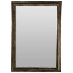 Late 19th Century French Distressed Painted Mirror