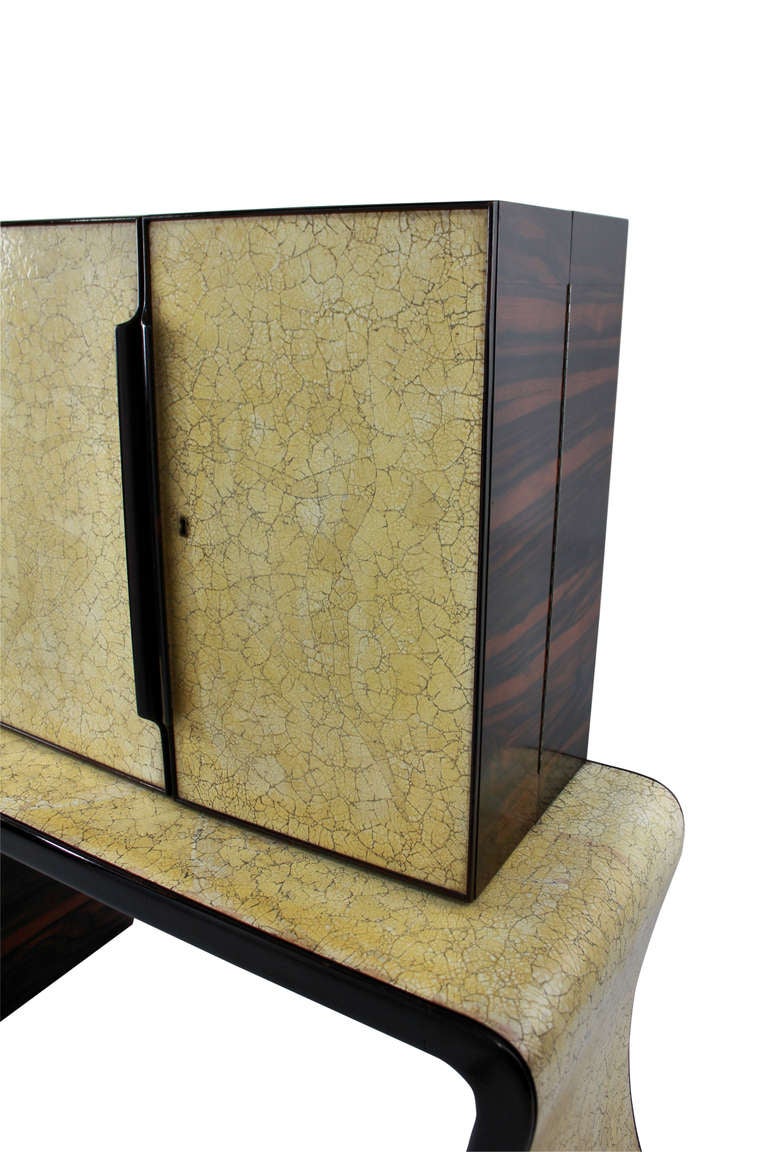 Mid-20th Century An Extraordinary Ostrich Egg & Macassar Bar Cabinet Attributed To Ulrich