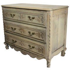 French Provincial Bleached Oak Commode