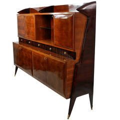 A Very Large 1950's Italian Bar Cabinet In Rosewood