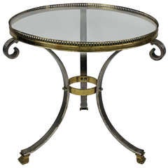 A 50
s French Gueridon In Steel 
Brass