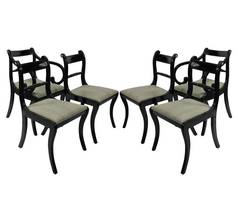 A Set Of Six English Neo-Regency Dining Chairs