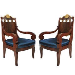 A Pair of Fine Russian Neo-Classical Armchairs