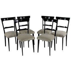 A Set of Six Elegant Italian Dining Chairs