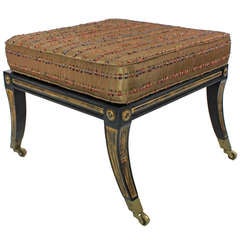 Vintage A French Ebonised Neo-Classical Stool