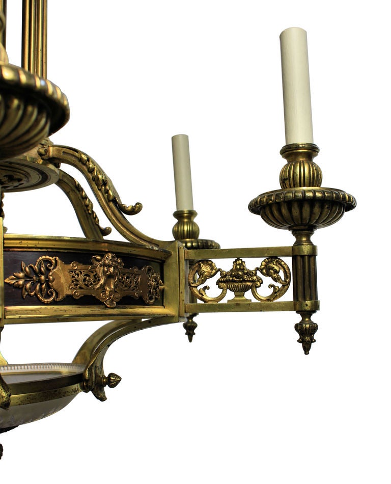 19th Century A Large French Second Empire Gilt Bronze Chandelier