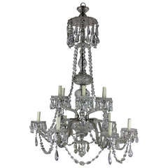 Large English Cut-Glass Chandelier