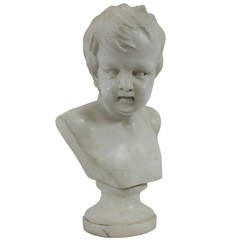 A Fine English Regency Marble Bust Of A Young Boy