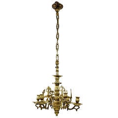 Antique An Early 19th Century Flemish Chandelier In Brass