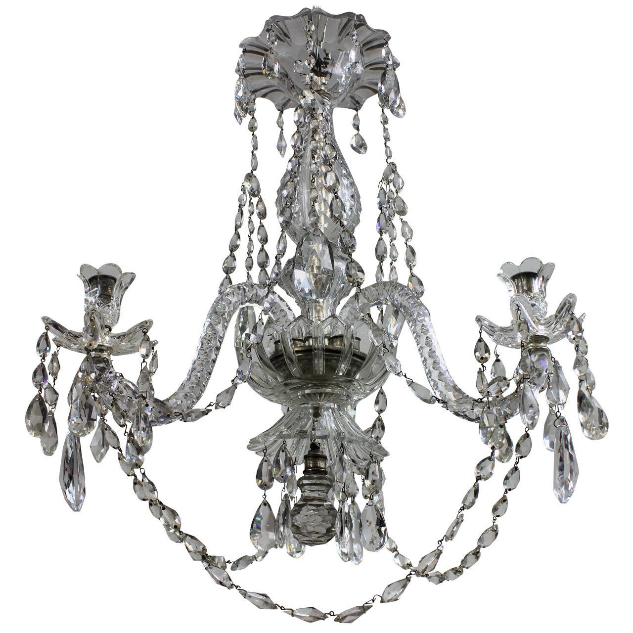 A 19th Century Cut Glass Chandelier By Baccarat at 1stDibs