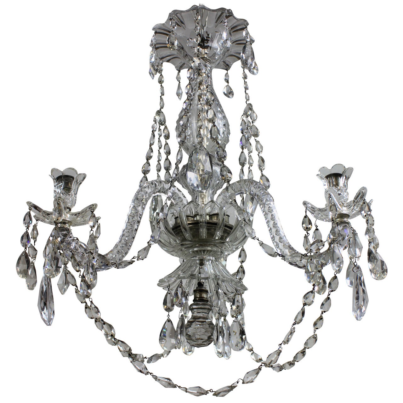 A 19th Century Cut Glass Chandelier By Baccarat