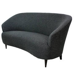A Curved 50's Settee In The Style Of Parisi