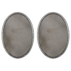 A Pair Of Large Irish George III Style Rock Crystal Studded Mirrors