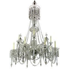 A Fine Quality English Cut Glass Chandelier Of Large Proportions