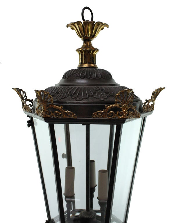 A 19th Century Italian Hanging Lantern In Bronze