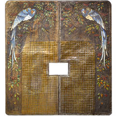 Fireplace Screen with Parrots Decor, circa 1880
