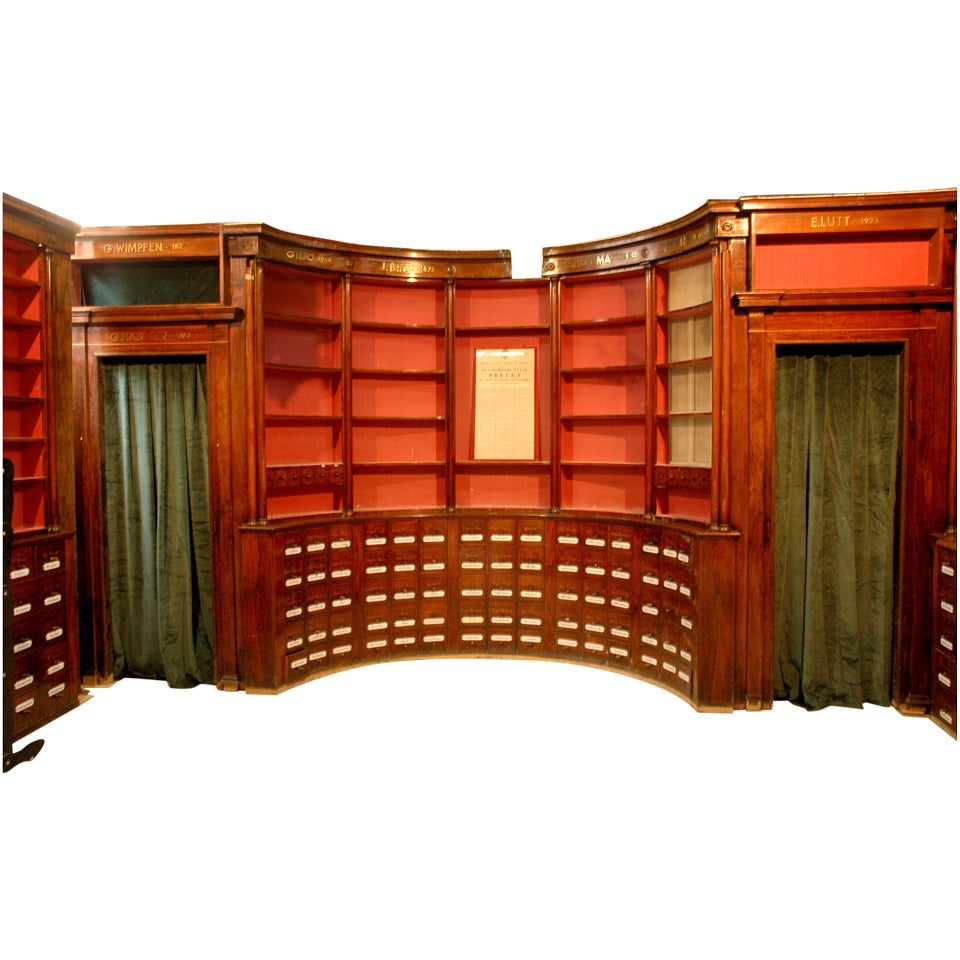 Rare Herbalist's Shop Paneled Room From Colmar, Circa 1825