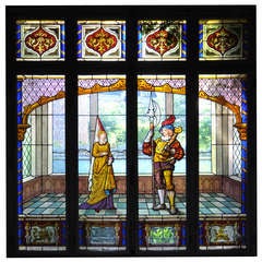Large Neo-Renaissance Style Stained Glass Window, 19th Century