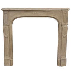 Small Antique Louis XV Style Fireplace in Stone, 19th Century