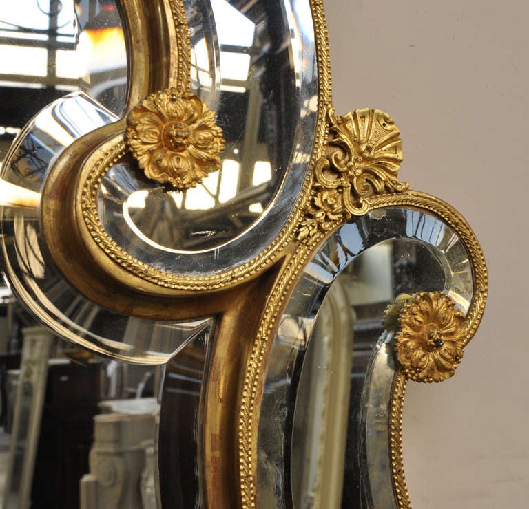 Antique Napoleon III Style Mirror in Gilded Bronze, 19th Century 1