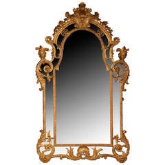 Antique Regence Style mirror with Espagnolettes Decor, 19th Century