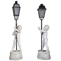 Pair of Cast Iron Garden Lamps by Brichet Miette Foundry 3