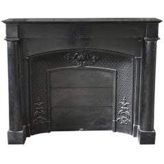 Beautiful antique Napoleon III period fireplace in Black from Belgium marble