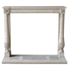 Rare Antique Louis XVI Period Fireplace made of Statuary Carrara Marble