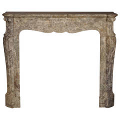 Pompadour Fireplace in Brown Marble, 19th Century Period