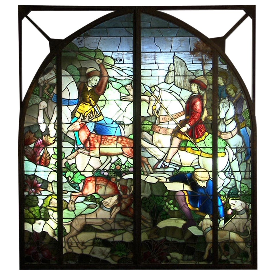 Stained glass window by the Mauméjean manufacture, after 1909 For Sale