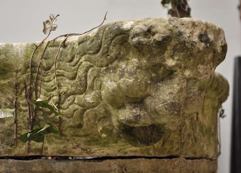 18th Century and Earlier Rare antique stone well with sculpted elements from the Renaissance period