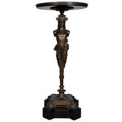 19th Bronze Pedestal Table with Hermes