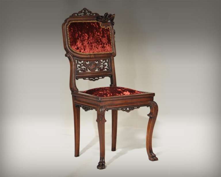 Japonisme Japanese Style Salon Furniture Attributed to Perret and Vibert, Circa 1890