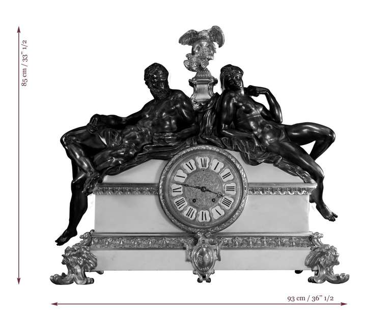Monumental Neo-Renaissance Style Clock Made After the Model by Michelangelo 1