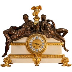 Monumental Neo-Renaissance Style Clock Made After the Model by Michelangelo