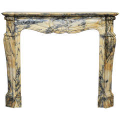 Antique Pompadour model fireplace made out of marble, 19th c. Antique Pompadour model fireplace made out of marble, 19th c.