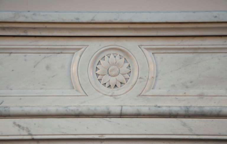 Antique Louis Xvi Style Fireplace Made out of Carrara Marble, 19th Century 5
