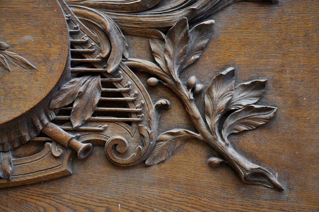 Louis XVI Style Carved Oak Wood Door Pediment, 19th Century 1