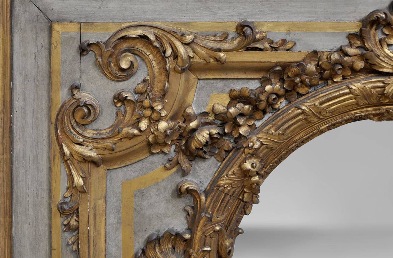 19th Century Louis XV style Carved Wood Overmantel In Good Condition In Saint Ouen, FR