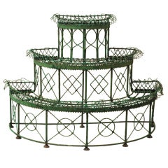 Antique Iron tiered plant stand Period : 19th century
