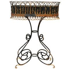Wrought Iron Antique Plant Stand, period : 19th century